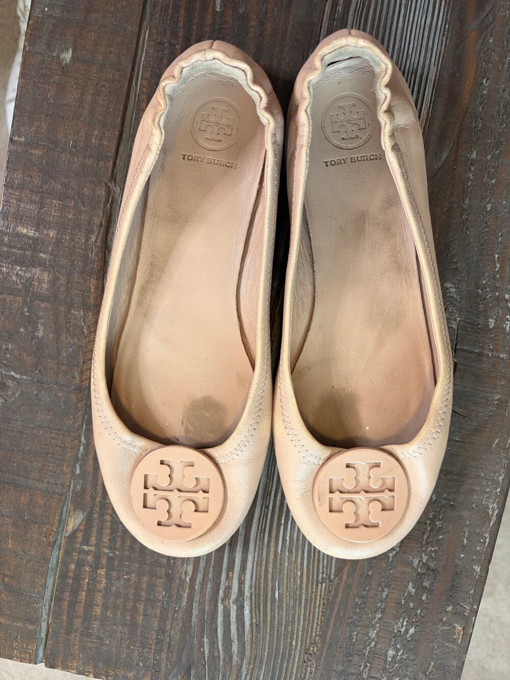 Tory Burch Minnie Travel Ballet Flats Pink Size 9.5